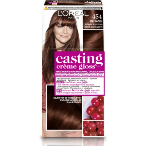 2x L'Oréal Casting Crème Gloss Semi-Permanente Haarkleuring 454 Brownie - Mahonie Koperbruin