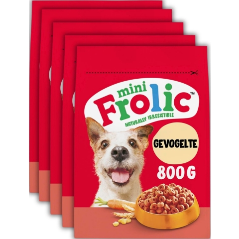5x Frolic Droog Mini Gevogelte 800 gr