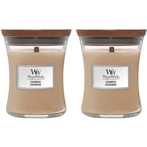 2x WoodWick Geurkaars Mini Cashmere 85 gr