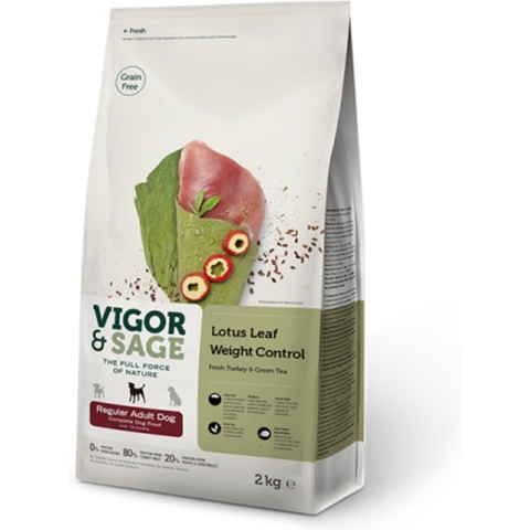 Vigor&Sage Hondenvoer Regular Weight Control Lotus Leaf 2 kg