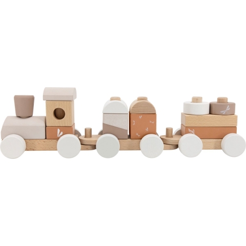 Houten Stapeltrein Label-Label Nougat