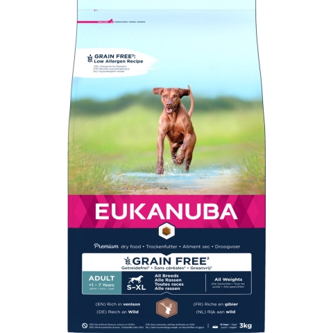Eukanuba Adult Graanvrij Hondenvoer Hert 3 kg