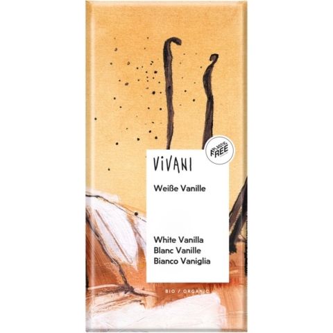 10x Vivani Chocoladereep Wit Vanille 80 gr