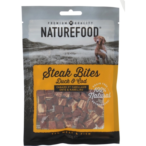 8x Rosewood Naturefood Steak Bites Eend&Koolvis 100 gr