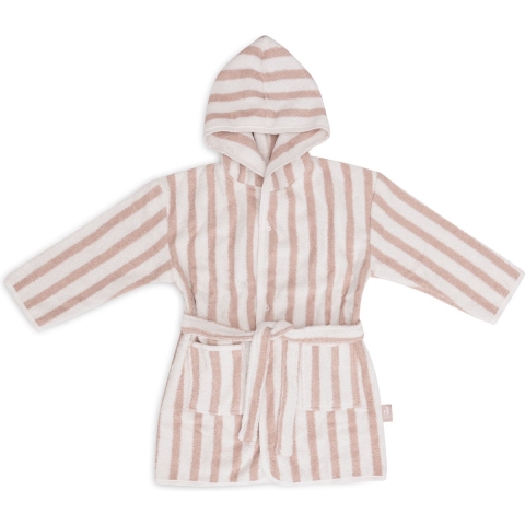 Badjas Jollein Stripe Terry 1-2 jaar Wild Rose