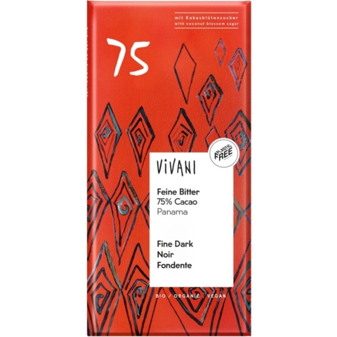 10x Vivani Chocoladereep Puur Biologisch 80 gr