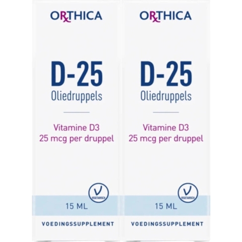 Gratis Verzending: 2x Orthica Vitamine D-25 Oliedruppels 15 ml