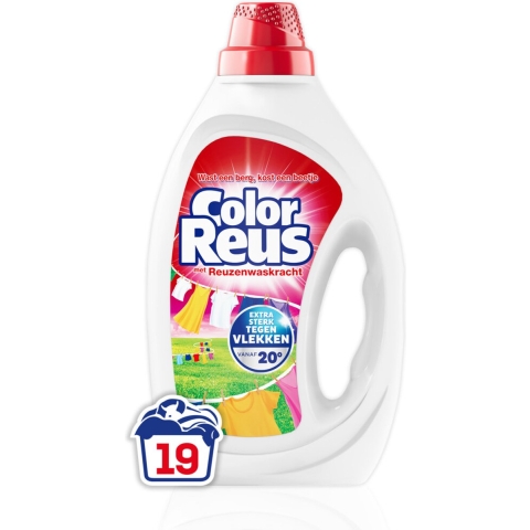 6x Witte Reus Wasmiddel Color Reus Gel 19 Wasbeurten 855 ml