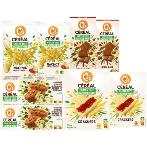 Céréal Crackers, Cake, Nacho's, Chocolade - Glutenvrij&Lactosevrij Pakket