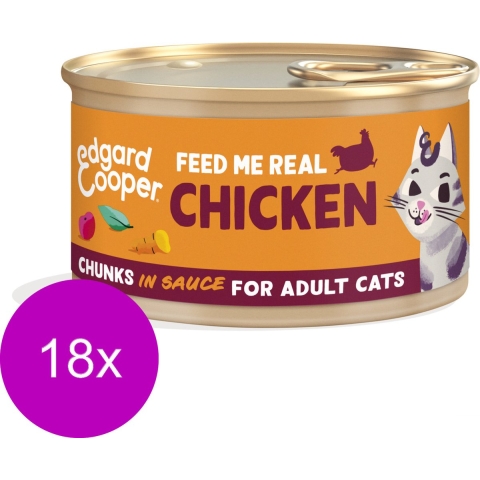 18x Edgard&Cooper Kattenvoer Chunks Kip 85 gr