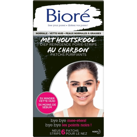 4x Bioré Houtskool Diep Reinigende Porie Strips 6 stuks