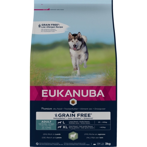 Eukanuba Adult Graanvrij Hondenvoer Lam 3 kg