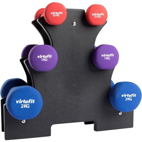 VirtuFit Neopreen Dumbbellset - Halterset - Met Houder