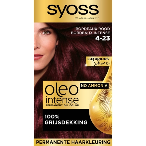 3x Syoss Oleo Intense Haarverf 4-23 Bordeaux Rood