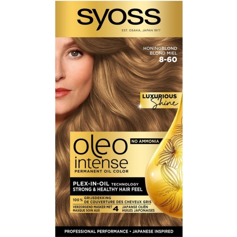 3x Syoss Oleo Intense Haarverf 8-60 Honingblond