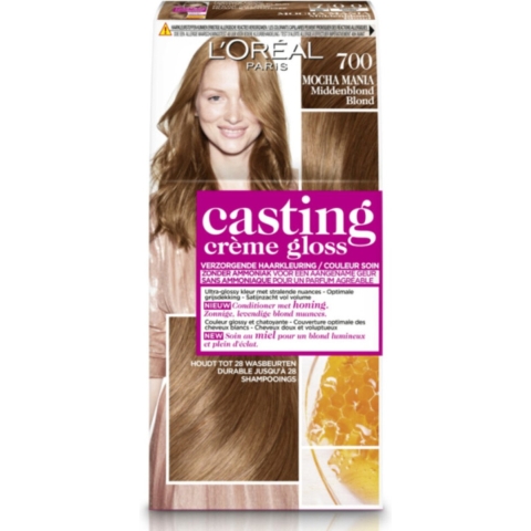 2x L'Oréal Casting Crème Gloss Semi-Permanente Haarkleuring 700 Mocha Mania - Middenblond
