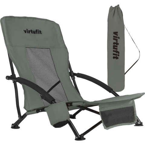VirtuFit Opvouwbare Strandstoel - Grijs