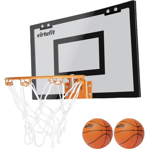 VirtuFit Pro Mini Basketbalbord met 2 Ballen en Pomp - Zwart