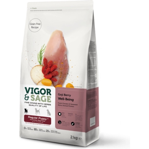 Vigor&Sage Hondenvoer Regular Puppy Well-Being Gojiberry 2 kg