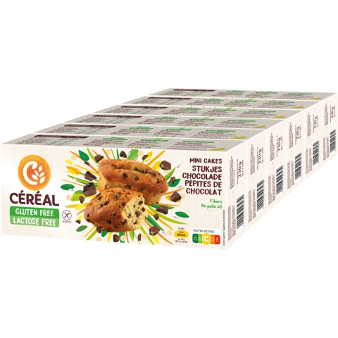 6x Céréal Mini Cakes met stukjes Chocolade Glutenvrij en Lactosevrij 230 gr