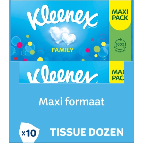 10x Kleenex Tissues Family 128 stuks