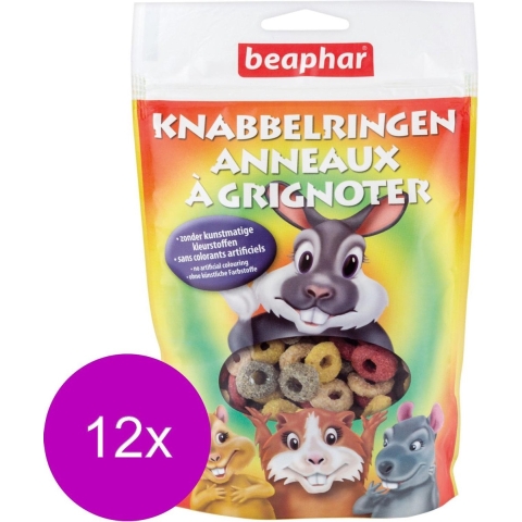 12x Beaphar Knabbelringetjes Konijnensnacks (Knaagdieren) 75 gr