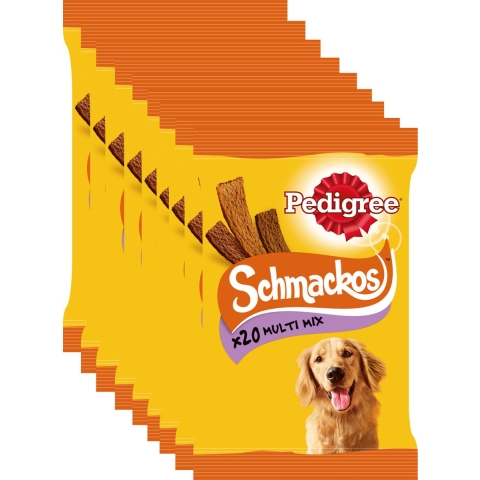 9x Pedigree Schmackos Hondensnacks Mix 140 gr