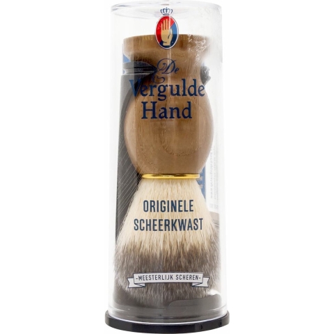 3x Vergulde Hand Originele Scheerkwast