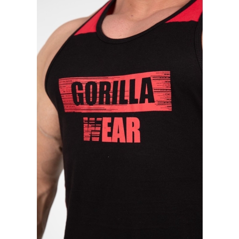 Gorilla Wear Wallace Tank Top - Zwart/Rood - L