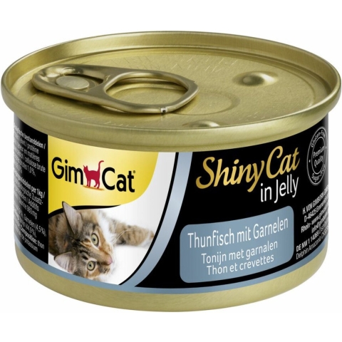 24x GimCat Shinycat in Jelly Tonijn&Garnalen 70 gr