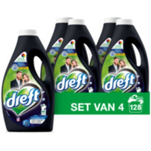 4x Dreft Vloeibaar Wasmiddel Zwart&Donker 32 Wasbeurten 1,4 liter