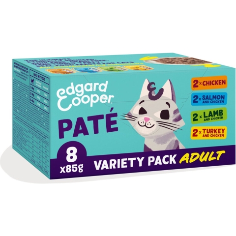 4x Edgard&Cooper Kattenvoer Adult Multipack Pate 8 x 85 gr