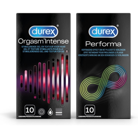 Durex - Orgasm Intense Condooms 10 stuks&Performa Condooms 10 stuks Pakket