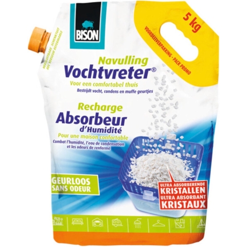 2x Bison Vochtvreter Navulling Neutraal 5 kg