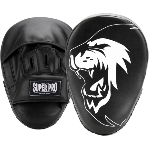 Super Pro Combat Gear Curved PU Handpads - Zwart / Wit