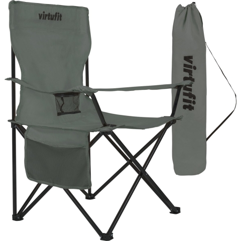 VirtuFit Opvouwbare Camping Stoel - Strandstoel - Grijs