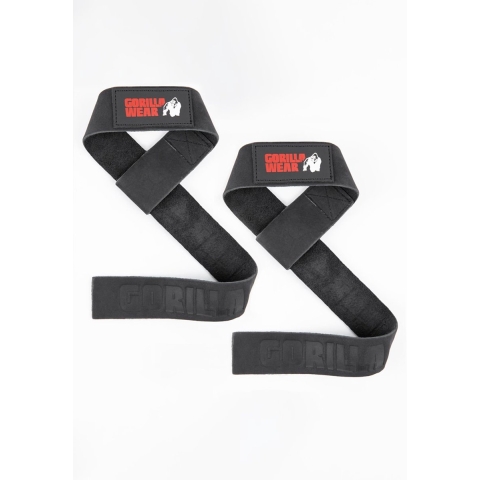 Gorilla Wear Leren Lifting Straps - Zwart