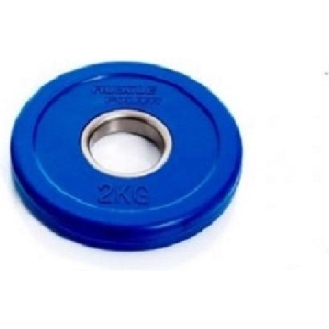 Muscle Power Fractional Olympic Bumper Plate - Halterschijf - 50 mm - 2 kg