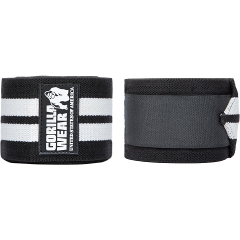 Gorilla Wear Knee Wraps - Zwart/Wit - 250 cm
