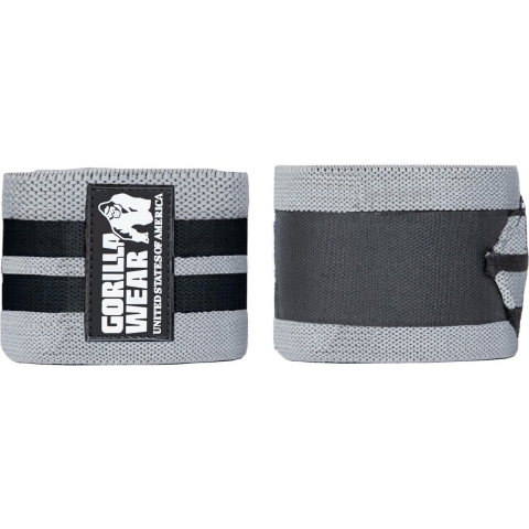 Gorilla Wear Knee Wraps - Grijs/Zwart - 200 cm