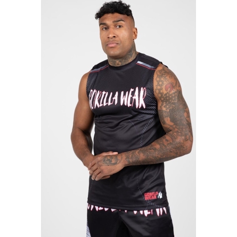 Gorilla Wear Clayton Tank Top - Zwart/Rood - S