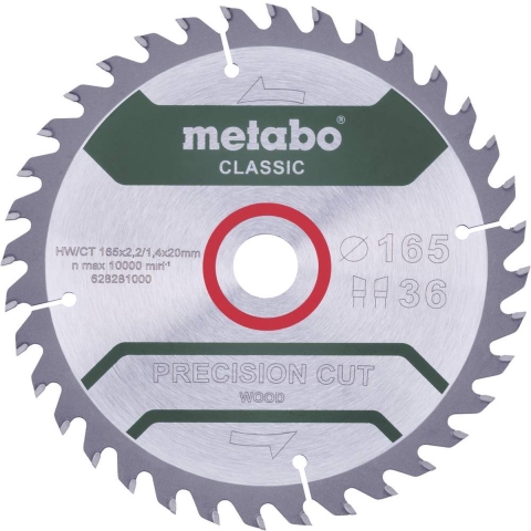 Metabo 628659000 Cirkelzaagblad Precision Cut - 160 X 20 X 36T - Hout