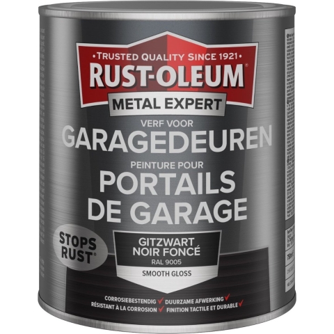 Rust-Oleum Verf Voor Garagedeuren - RAL 9005 Gitzwart - 0,75L