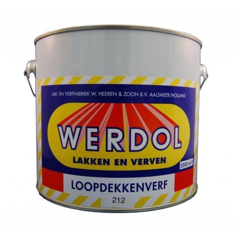 Werdol Loopdekverf halfglans aflak 2 l, roodbruin (14)