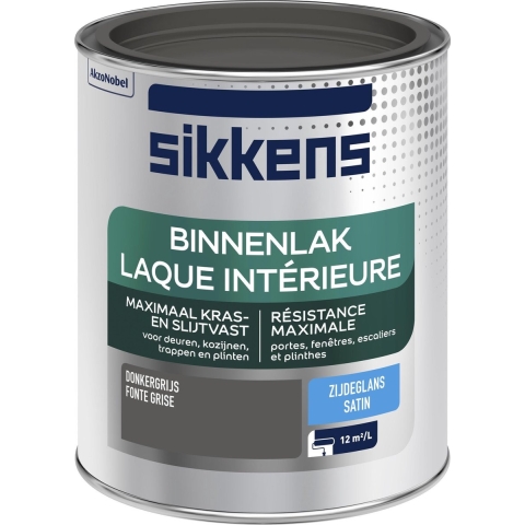 Sikkens Binnenlak Zijdeglans - Donkergrijs - 750ml