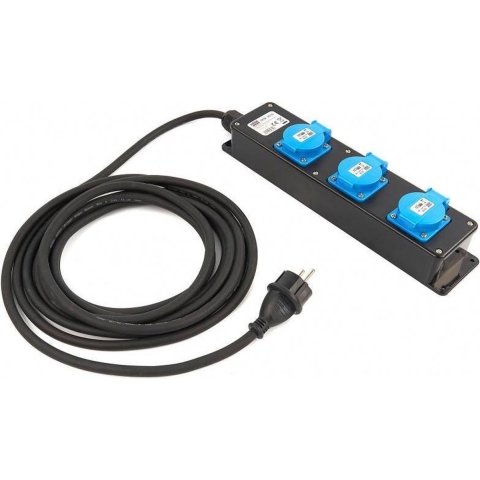 HBM PROFI IP44 stekkerdoos met 5 meter kabel 3 x 1,5 mm