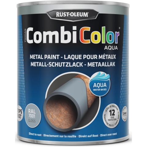Rust-Oleum Combicolor Aqua Hoogglans - Ral 7001 Staalgrijs - 0,75L