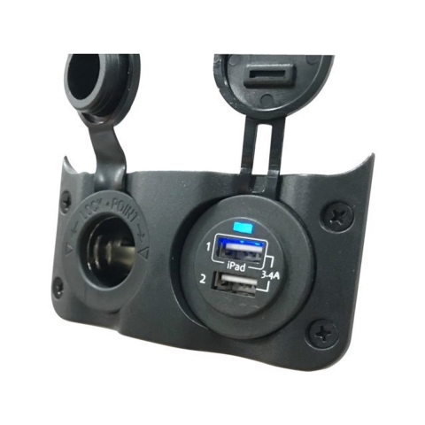 Talamex Wave add-on paneel 12 Volt en dubbel USB stopcontact