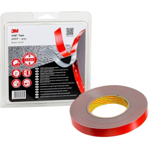 3M 4991F VHB Tape Grijs - 19 Mm X 5.5 M X 2.3 Mm