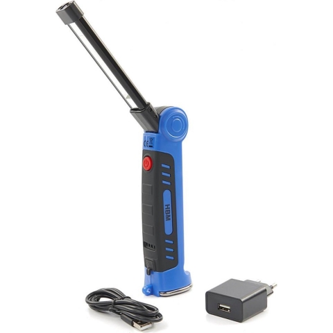 HBM 300 Lumen PROFI opvouwbare en oplaadbare LED lamp met haak en magneet
